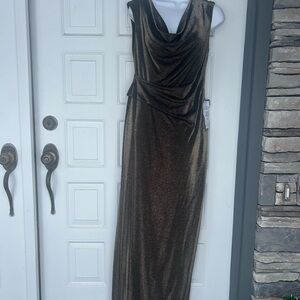Connected Apparel Metallic Maxi Dress NWT